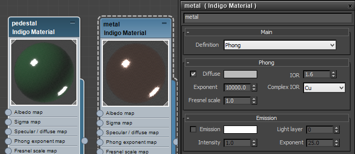 Creating the teapot and pedestal materials