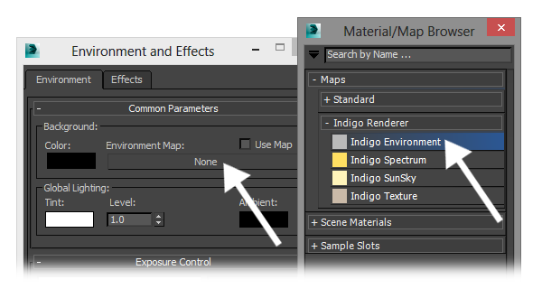 Selecting an Indigo Environment map